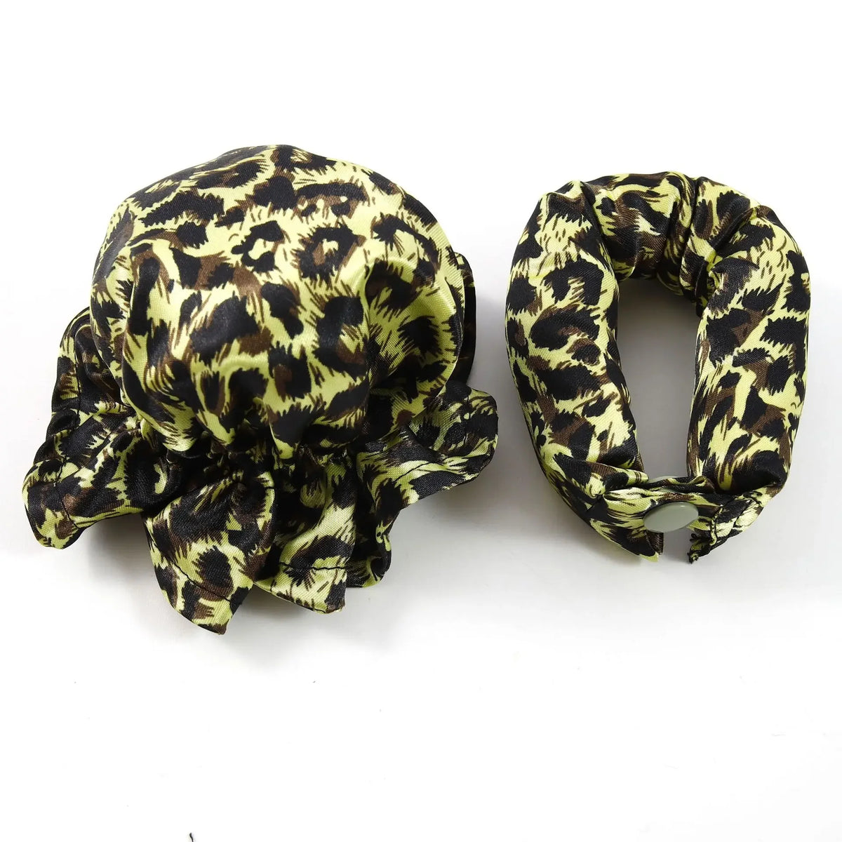 Heatless Hair Curler – Foam Silk Curling Rod Headband Set Heatless Hair Curler SWANS Green leopard