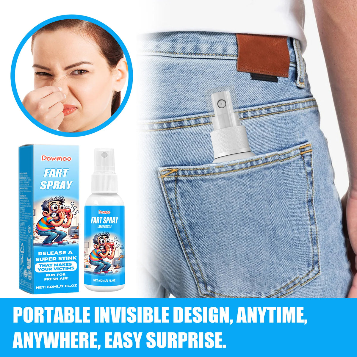 Fart Spray Prank Stink Bomb 60ml – Gag Gift Novelty Toy Novelty Prank Toy SWANS
