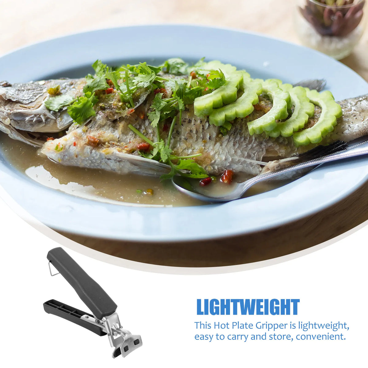 Stainless Steel Hot Plate Gripper – Anti-Scald Bowl & Pan Lifter Kitchen Plate Gripper SWANS