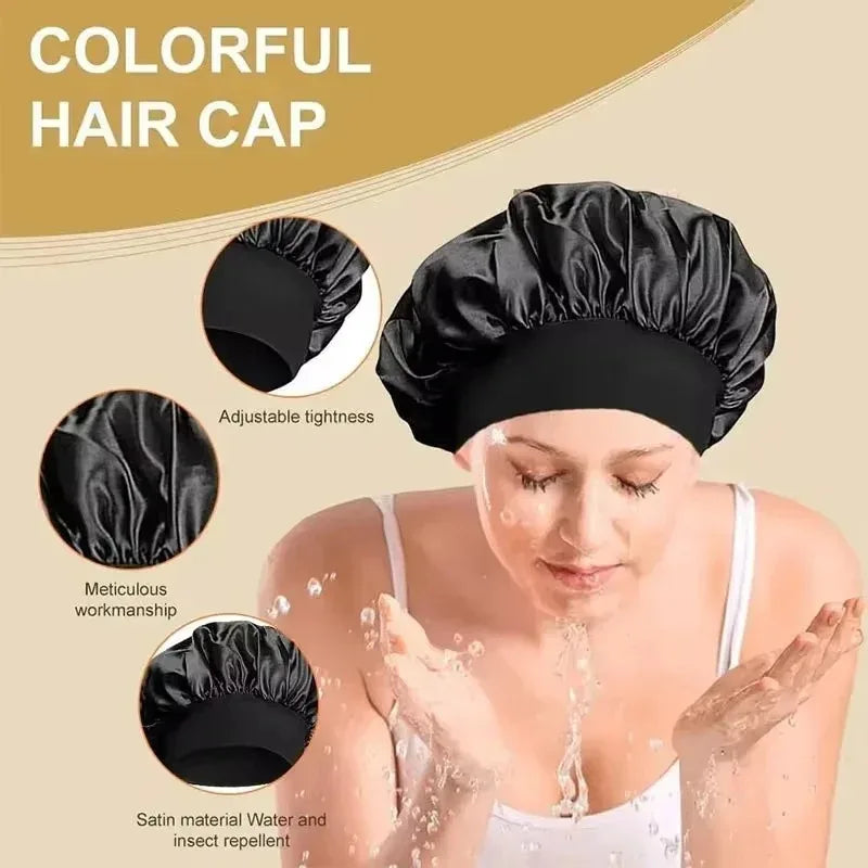 SWANS Satin Silk Sleep Bonnet – Large Hair Wrap for Long Hair Satin Sleep Bonnet SWANS