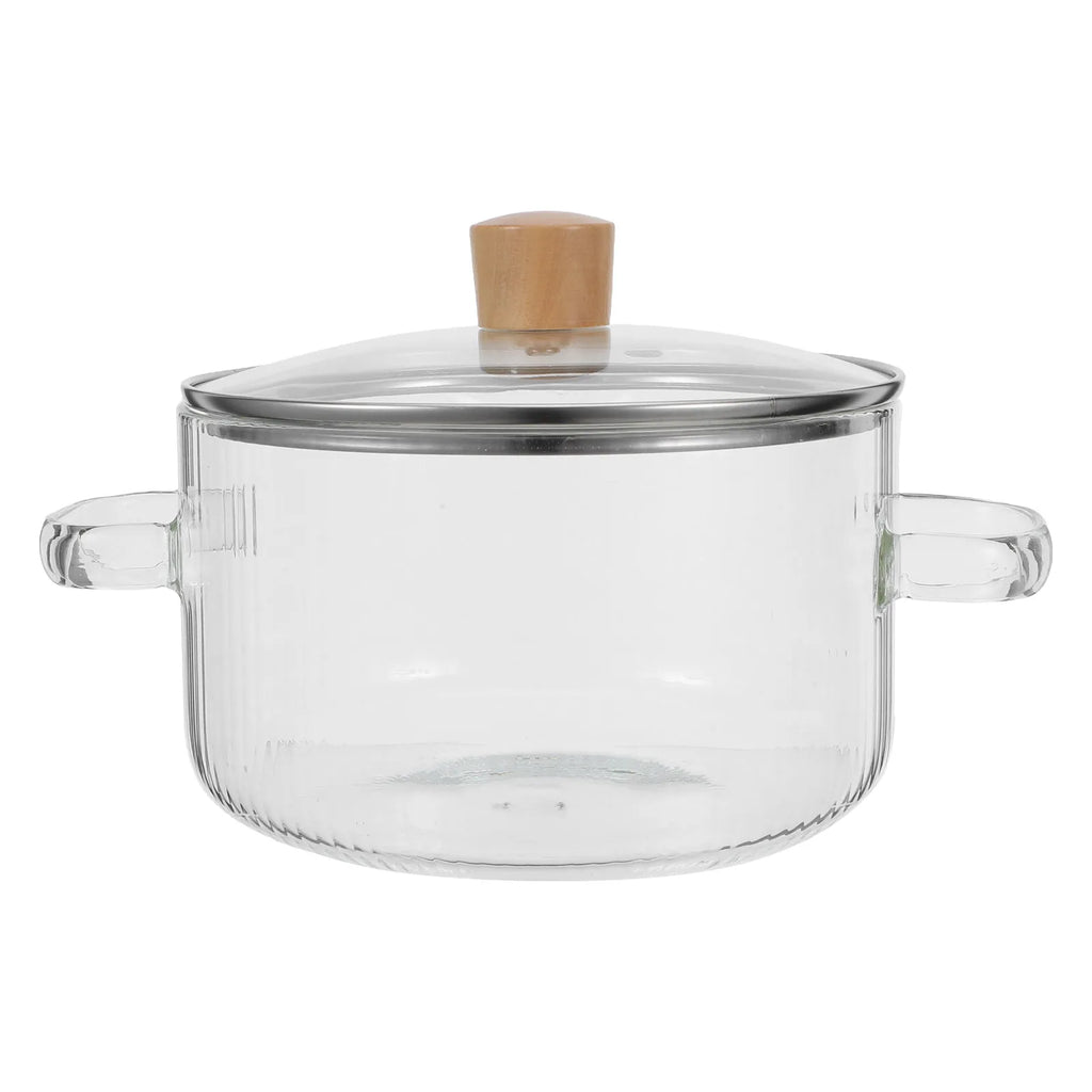 ROSENICE 1.8L Borosilicate Glass Cooking Pot with Lid & Handles Glass Cooking Pot SWANS Default Title