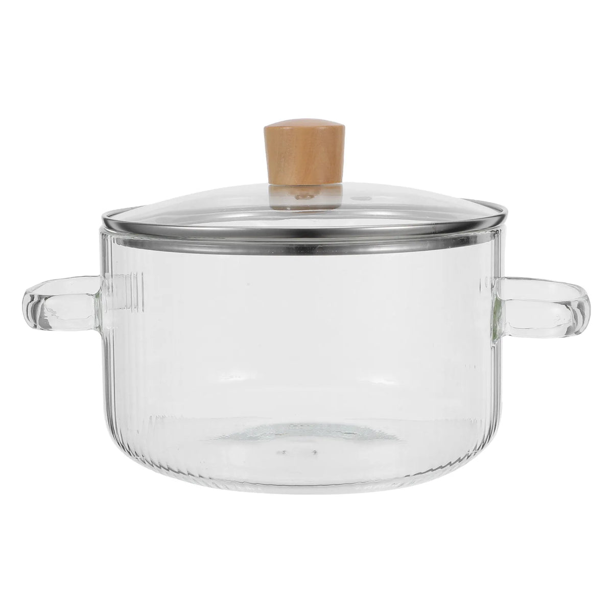 ROSENICE 1.8L Borosilicate Glass Cooking Pot with Lid & Handles Glass Cooking Pot SWANS Default Title