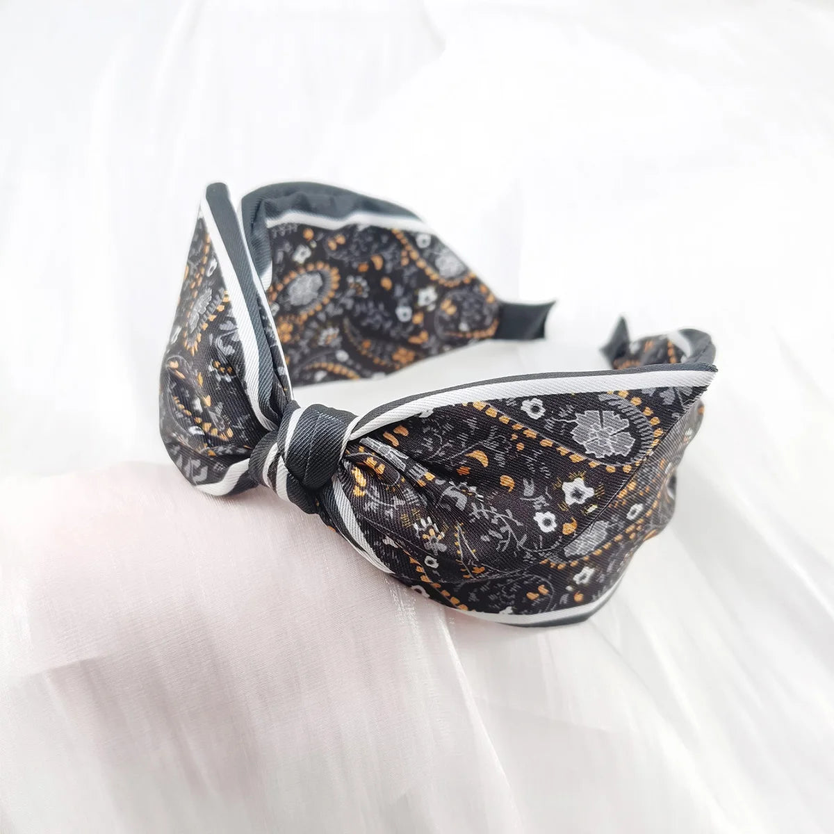 Women's Wide Bow Flower Headband – Turban Hairband 1 or 4 Pack Fashion Headband SWANS Black