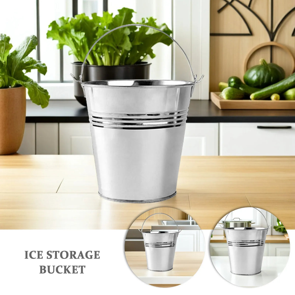 5-Pack Small Tinplate Buckets with Handle – Ice, Chips & Snacks Serving Bucket Set SWANS