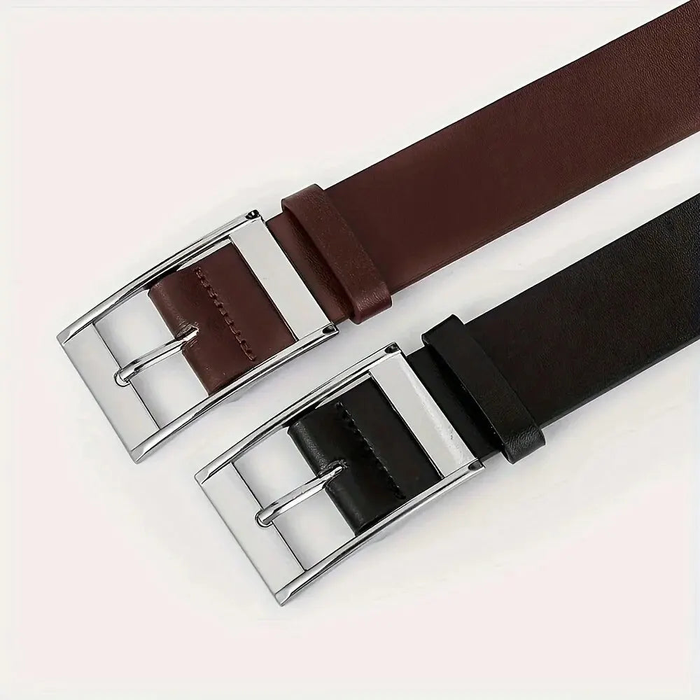 Men's PU Leather Belt – Metal Pin Buckle Casual Jean Belt Men's Leather Belt SWANS
