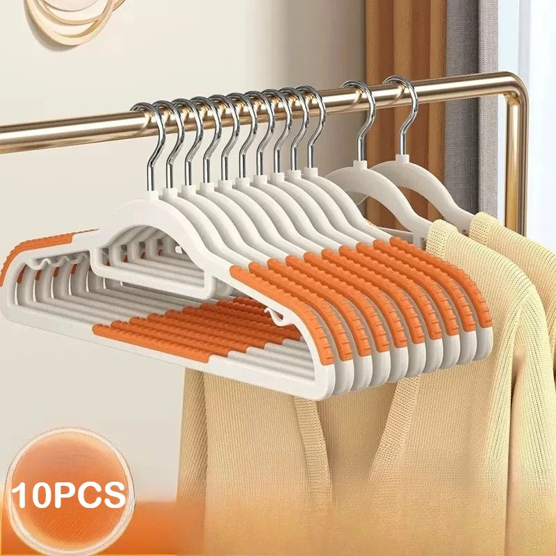 10-Pack Non-Slip Rotating Hook Clothes Hangers – Plastic Clothes Hangers SWANS 10pcs Orange