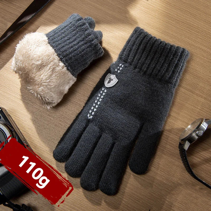 Men's Thermal Touch Screen Winter Knit Gloves – Windproof Winter Knit Gloves SWANS Gray One Size