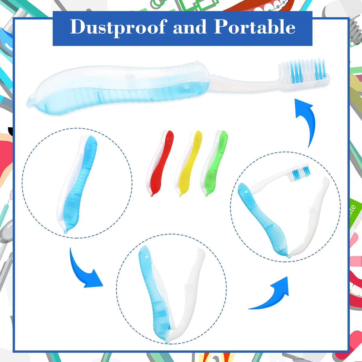 SWANS Travel Folding Toothbrush – Portable Collapsible Cover Travel Toothbrush SWANS