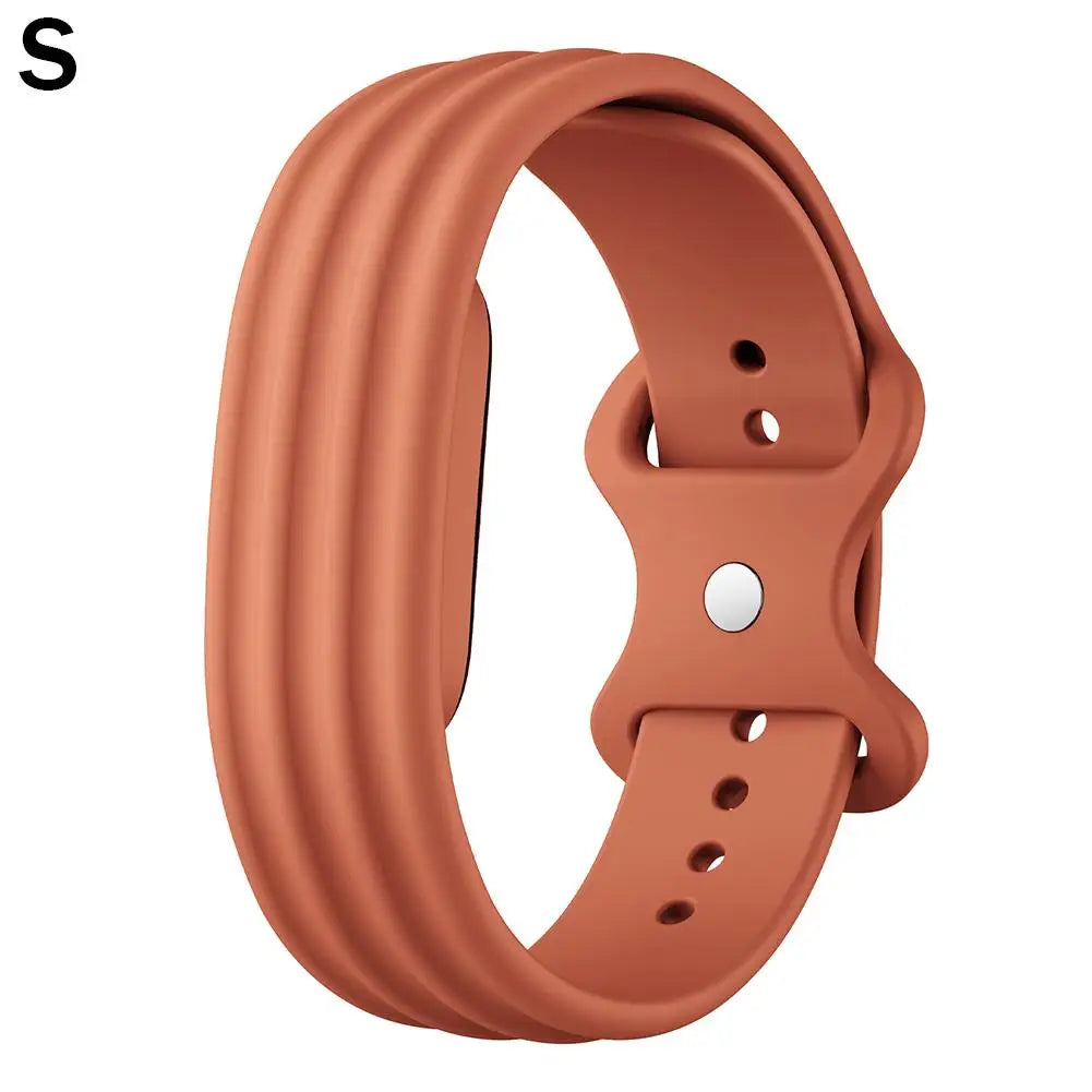 Silicone Sport Watch Band for Google Fitbit Air – Adjustable Smartwatch Band SWANS brown S