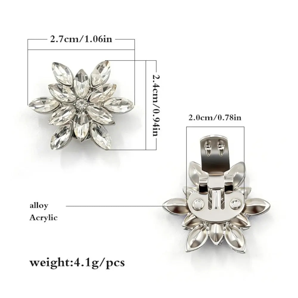 Rhinestone Snowflake Shoe Clips – Removable Charm Buckle Pair Shoe Clip Charm SWANS