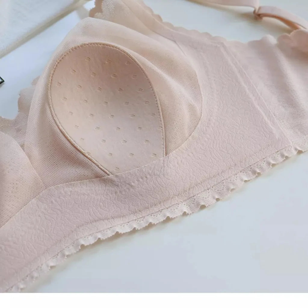 Natural Latex Wireless Lace Bra – Invisible 3/4 Cup Side Support Wireless Lace Bra SWANS