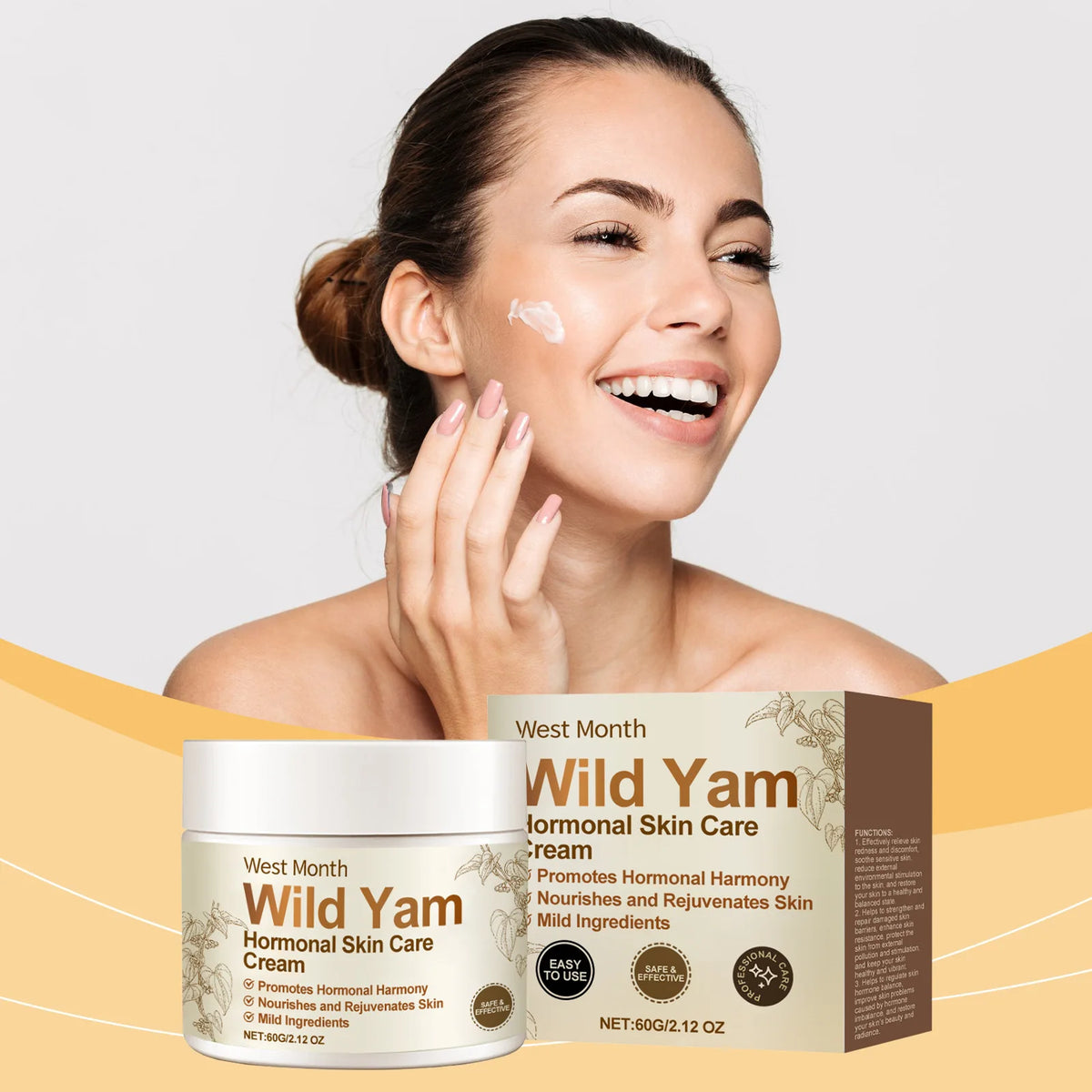 Wild Yam Cream – Moisturizing Brightening Firming Face Cream 60g Face Moisturizer Cream SWANS