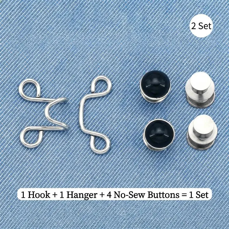 No-Sew Jeans Waist Tightener Button Pins – 2/4/8 Sets Waist Adjuster Pins SWANS A6 2set