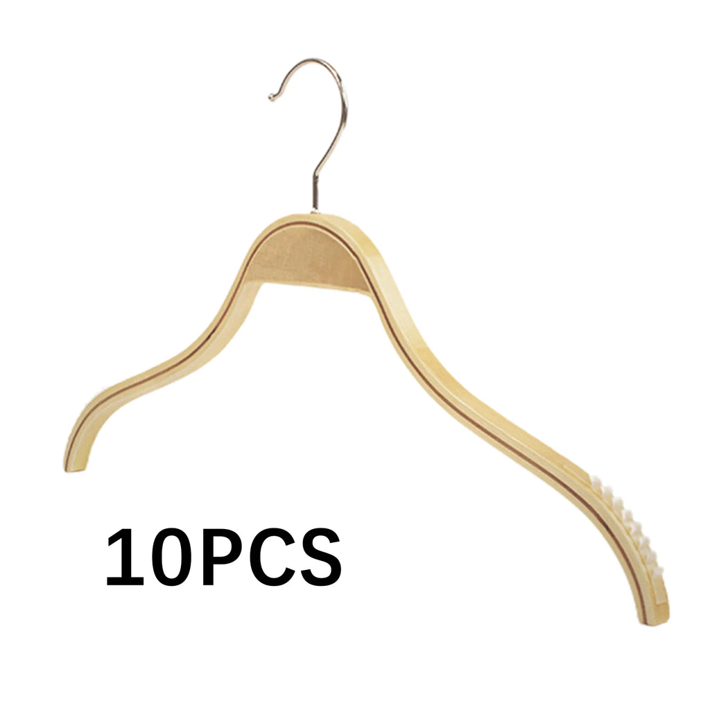 Wood Coat Hangers Non-Slip 40cm – 10 Pack | SWANS Wooden Clothes Hangers SWANS 10pcs