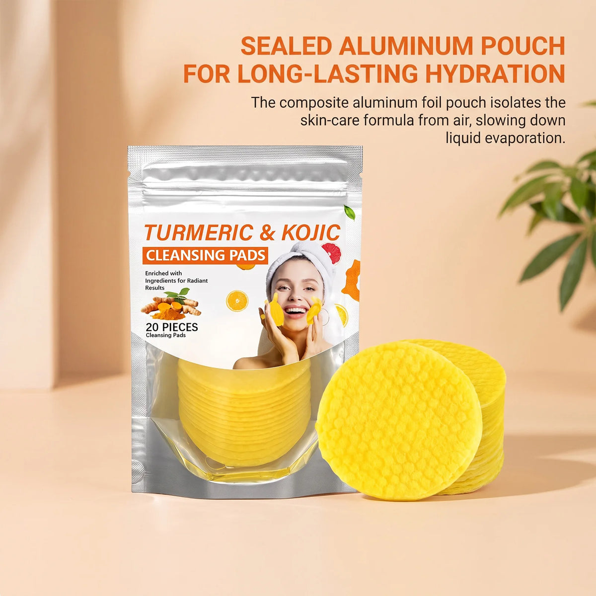 Turmeric Kojic Acid Cleansing Pads – Brightening Face Wipes Facial Cleansing Pads SWANS