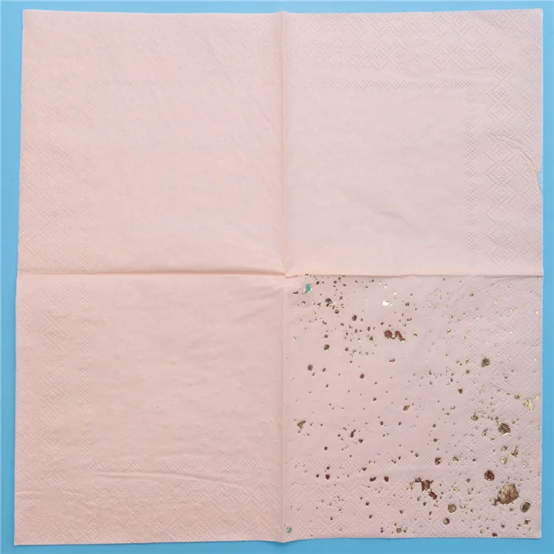 Gold Foil Pink Marble Disposable Paper Napkins 80 Pack Disposable Paper Napkins SWANS pink gold NONE