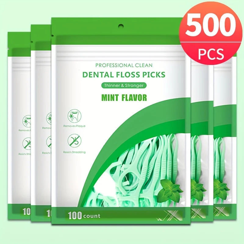 SWANS Mint Plastic Toothpicks Ultra-Fine 100/300/500 Pack Plastic Toothpicks SWANS
