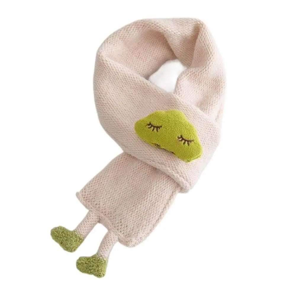 Korean Knit Baby Scarf – Cartoon Cloud Toddler Neck Wrap Baby Knit Scarf SWANS beige -