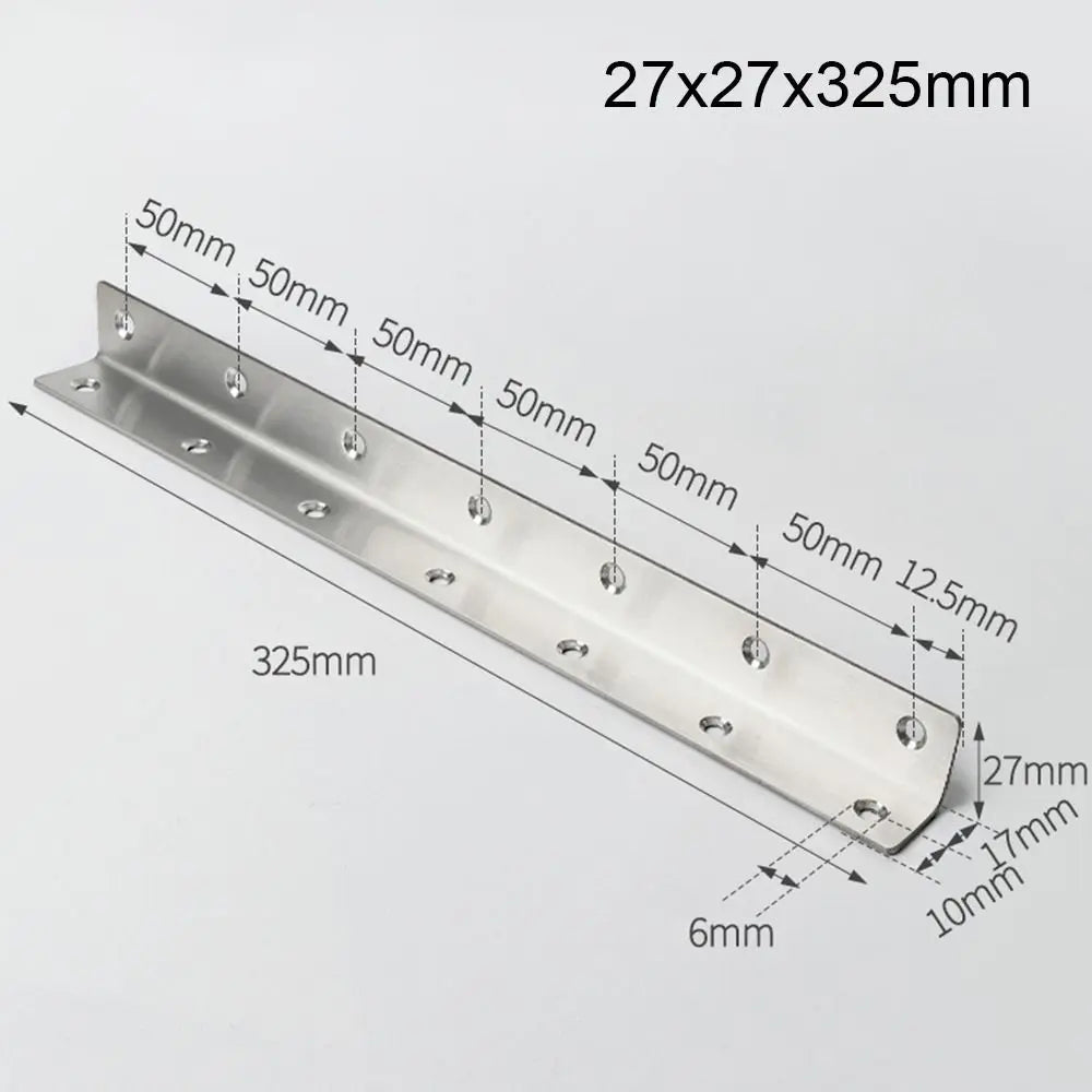 Stainless Steel L-Shape 90° Corner Brackets – Furniture Hardware Corner Bracket SWANS 27x27x325mm
