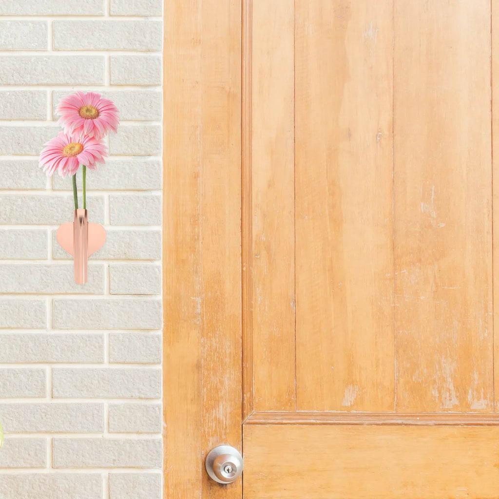 ROSENICE Heart Shaped Wall Vase – Iron Rose Gold Flower Decor Wall Flower Vase SWANS