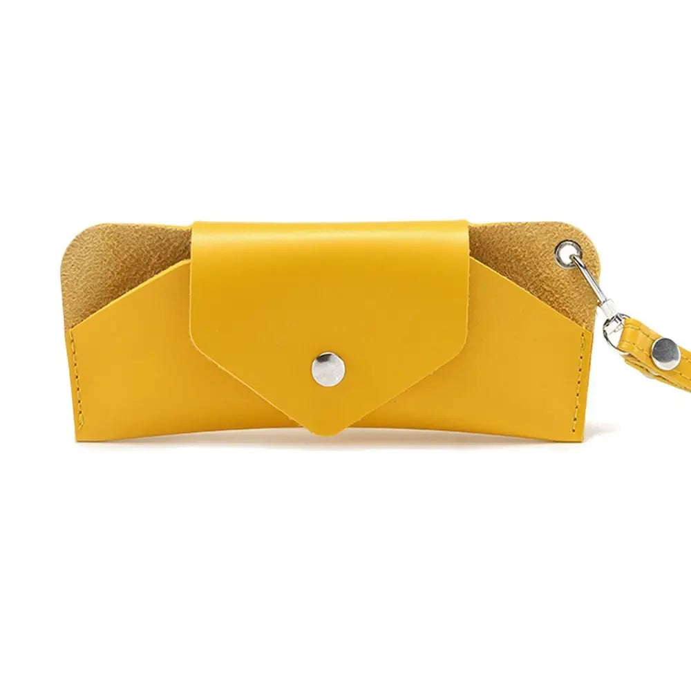 SWANS PU Leather Wrist Hanging Sunglasses Case Travel Bag Eyewear Accessories SWANS Yellow