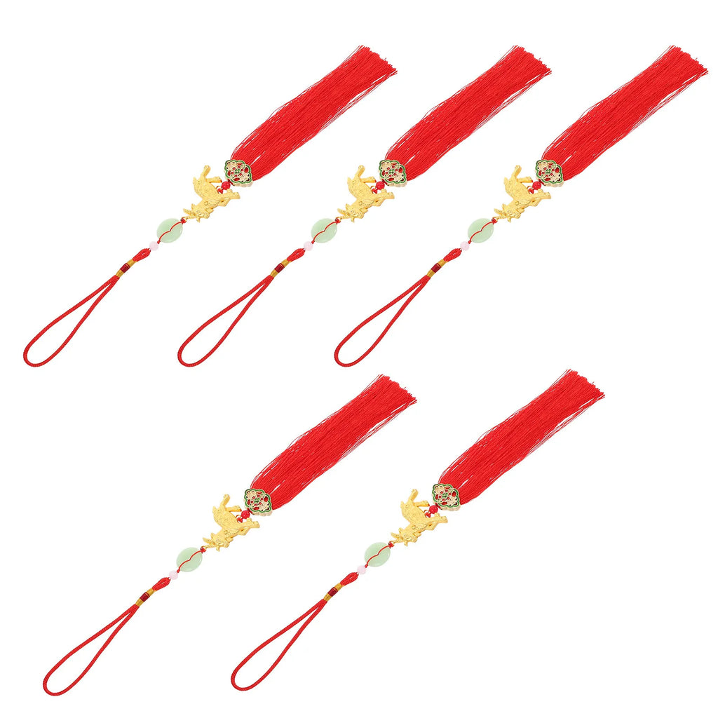 5-Pack Chinese Zodiac Goat Tassel Pendants – Lunar New Year Charm Festive Tassel Ornament SWANS