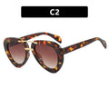TOYEARN Pilot Sunglasses UV400 Big Frame Vintage Unisex Pilot Sunglasses SWANS Leopard Tea