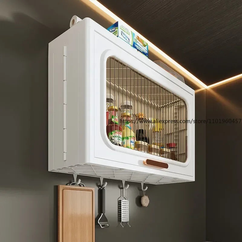 Wall-Mounted Kitchen Rack – Punch-Free Seasoning Storage Box Kitchen Wall Organizer SWANS