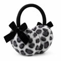 Retro Leopard Faux Fur Earmuffs – Bowknot Fluffy Ear Warmers Faux Fur Earmuffs SWANS Black White