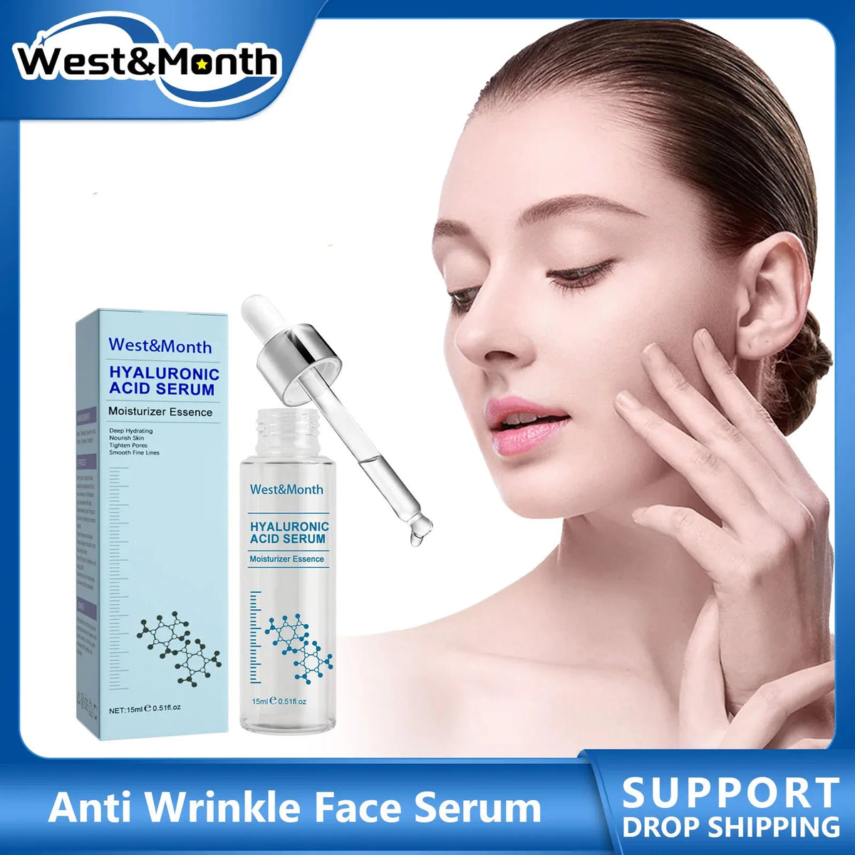 WEST MONTH Hyaluronic Acid Face Serum – Firming & Hydrating Face Serum SWANS
