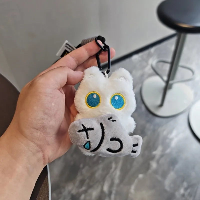Plush Black Cat Keychain – Kawaii Bag Charm & Car Keyring Gift Plush Keychain Charm SWANS