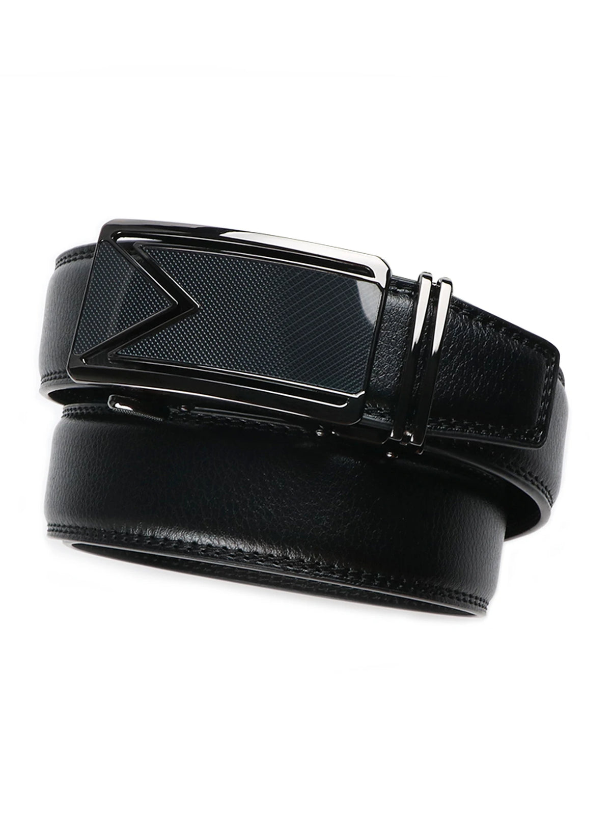 Men's Ratchet Belt – Chevron Buckle & Grid Pattern PU Leather Men's Ratchet Belt SWANS