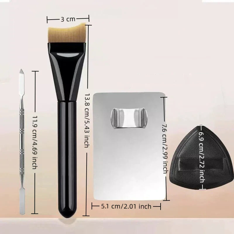 Makeup Foundation Brush, Mixing Palette & Spatula Set Makeup Brush Set SWANS
