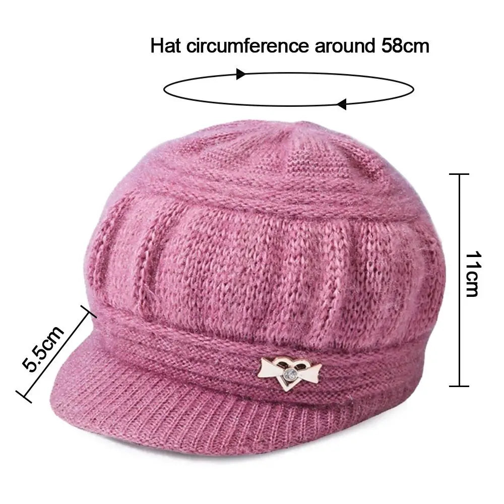 Women's Winter Knitted Beanie Hat – Warm Windproof Cap Knitted Beanie Hat SWANS