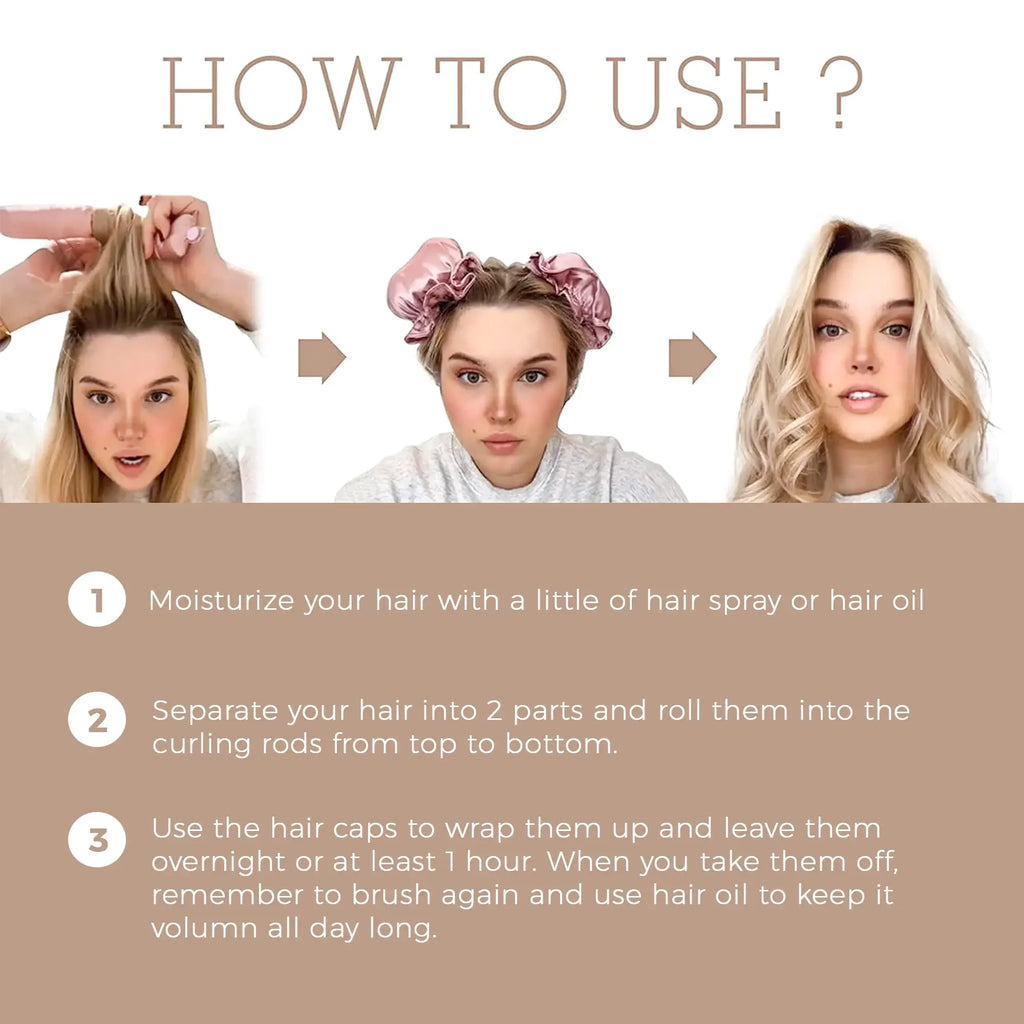 Heatless Hair Curler – Foam Silk Curling Rod Headband Set Heatless Hair Curler SWANS