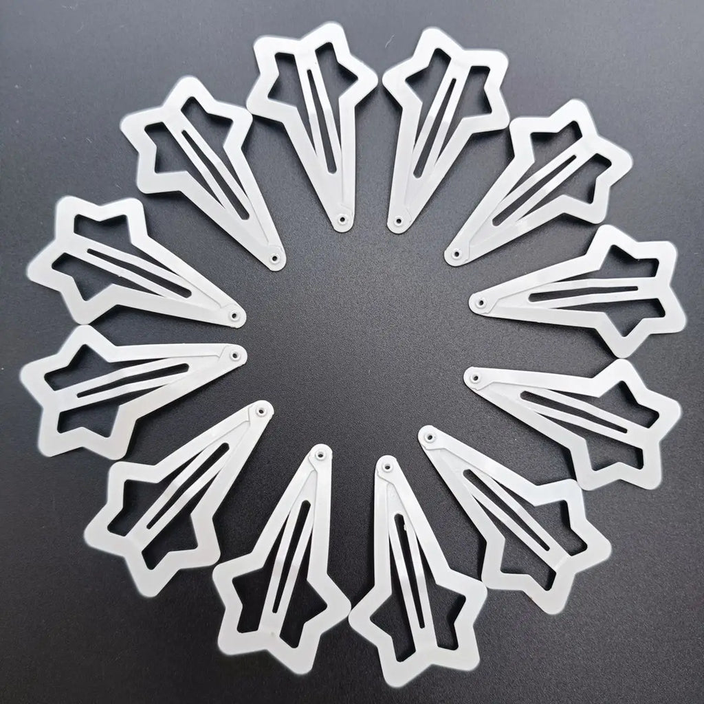 12-Pack Star Hair Clips – Non-Slip Metal Snap Barrettes Women Hair Snap Barrettes SWANS