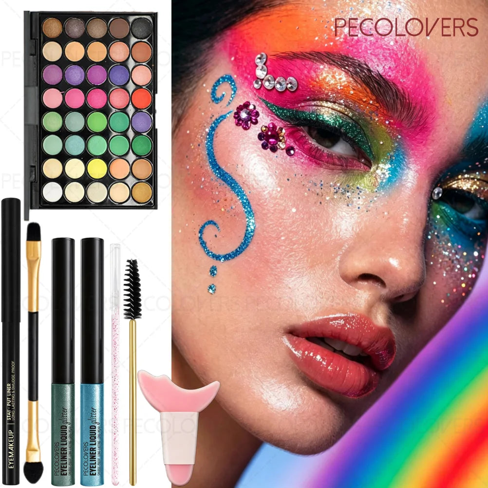 8-Piece Halloween Eye Makeup Set – Palette, Liner & Brushes Eye Makeup Set SWANS