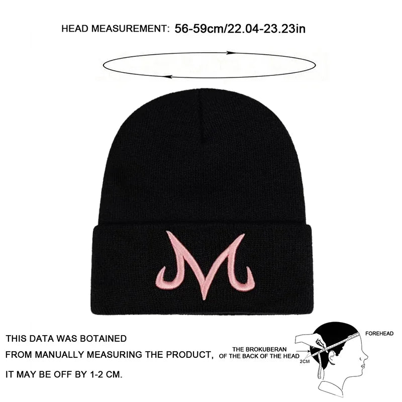 SWANS M Letter Embroidery Knit Beanie Hat – Unisex One Size Knit Beanie Hat SWANS