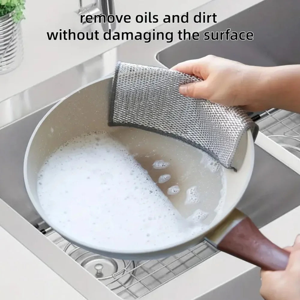 SWANS Steel Wire Dishwashing Cloth – 5/10/30 Pack Scrubber Kitchen Scrubbing Cloth SWANS
