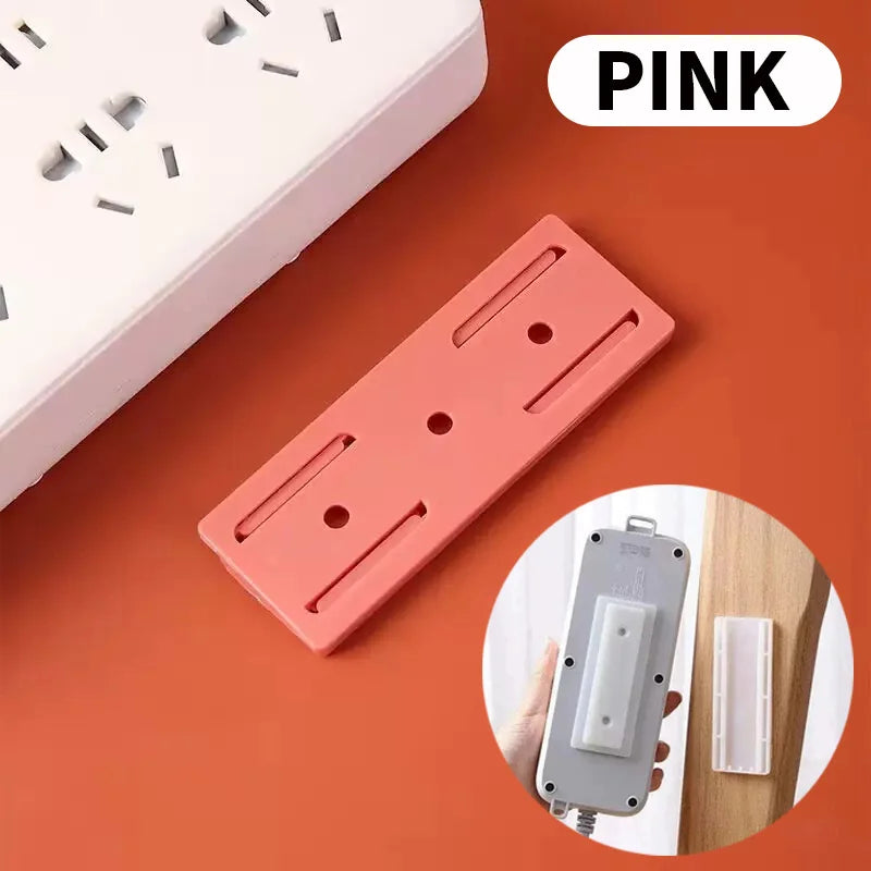 Self-Adhesive Power Strip Holder – No-Drill Wall Mount Power Strip Holder SWANS PINK