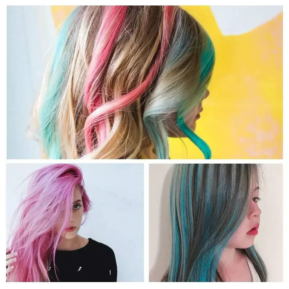 Temporary Hair Chalk Color Wax Crayon – Wash-Out Hair Dye Hair Dye Chalk SWANS