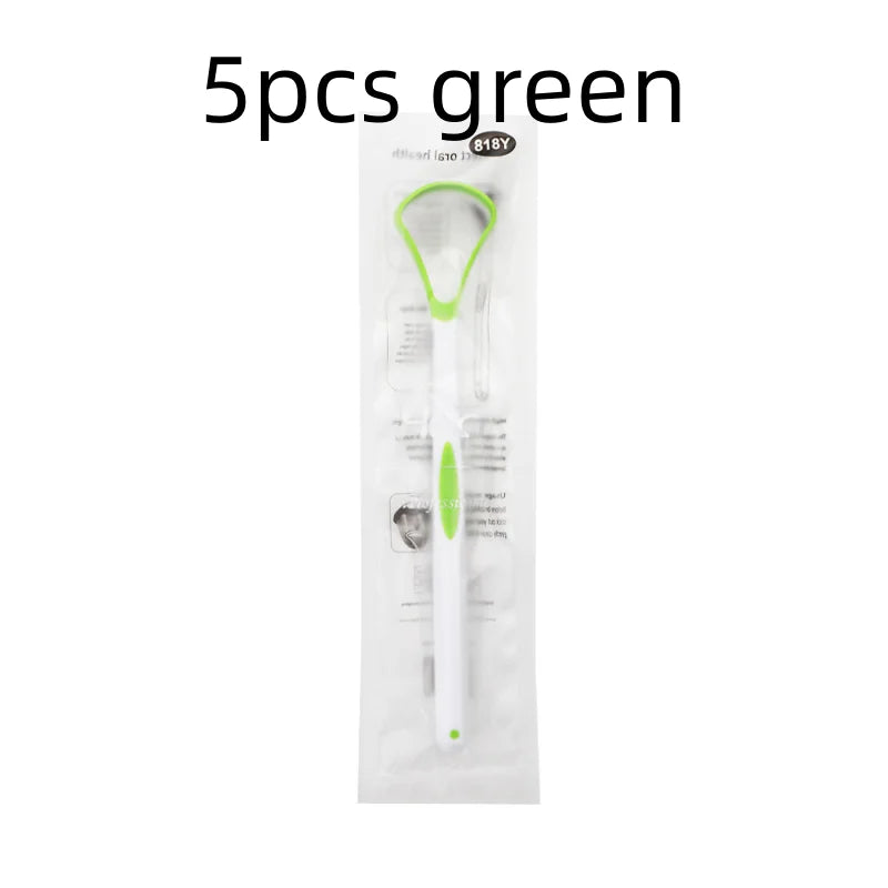 SWANS Silicone Tongue Scraper Brush – Fresh Breath Cleaner Tongue Scraper Brush SWANS 5pcs green