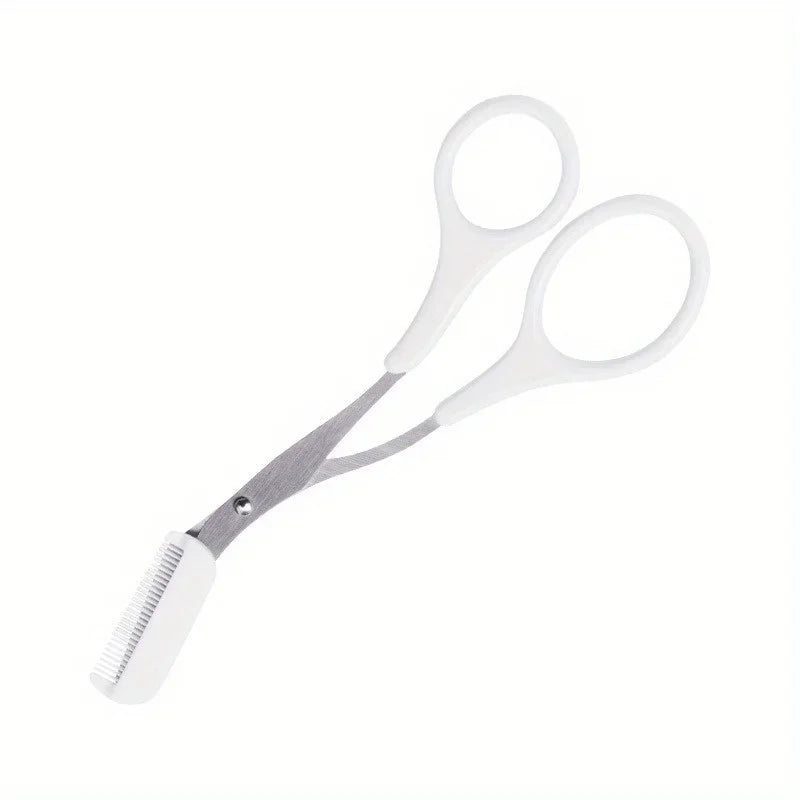 SWANS Eyebrow Scissors with Comb & Tweezers Grooming Kit Eyebrow Grooming Kit SWANS WHITE 1pc