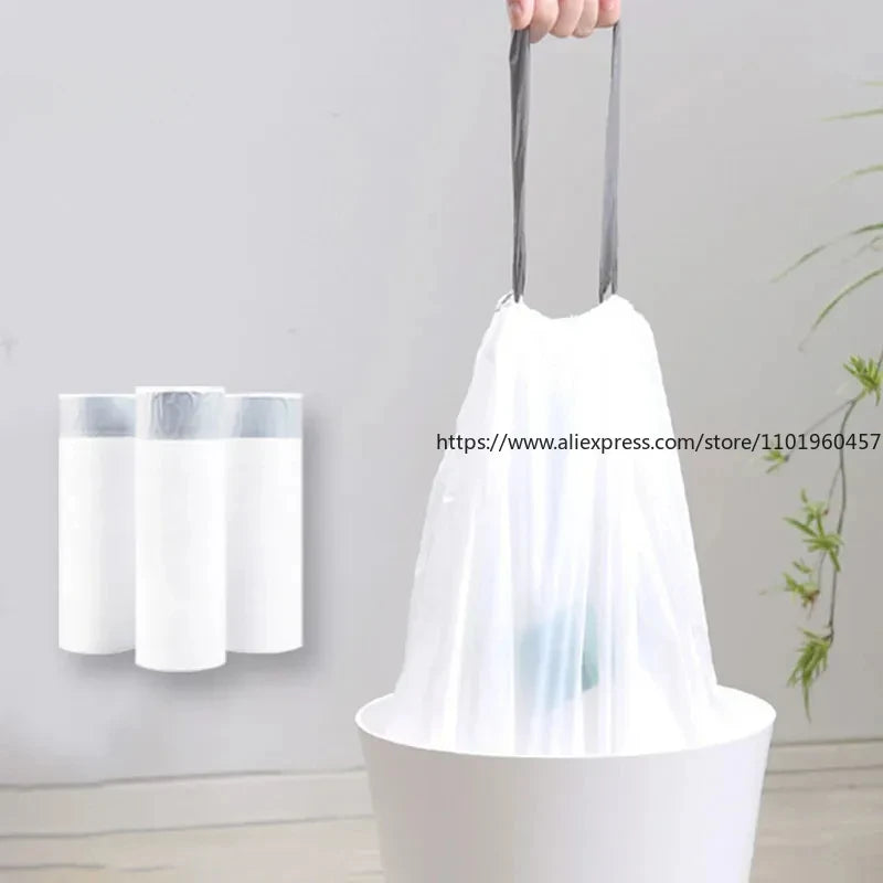 60-Pack Thicken Drawstring Trash Bags – Kitchen & Bathroom Drawstring Trash Bags SWANS