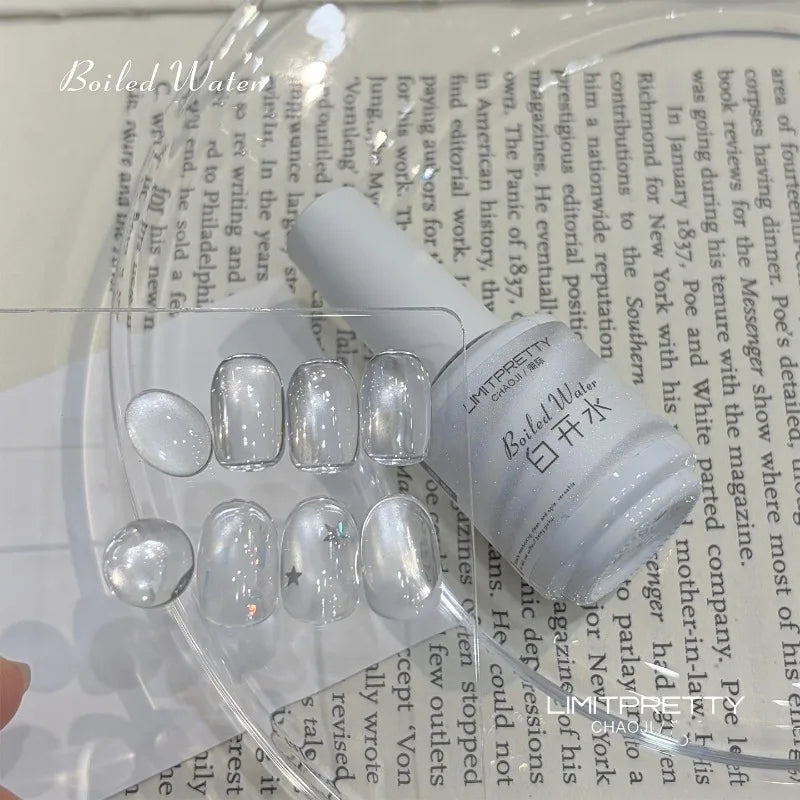 Clear Cat Eye Gel Polish – Ice Transparent Magnetic UV Nail Art Cat Eye Gel Polish SWANS