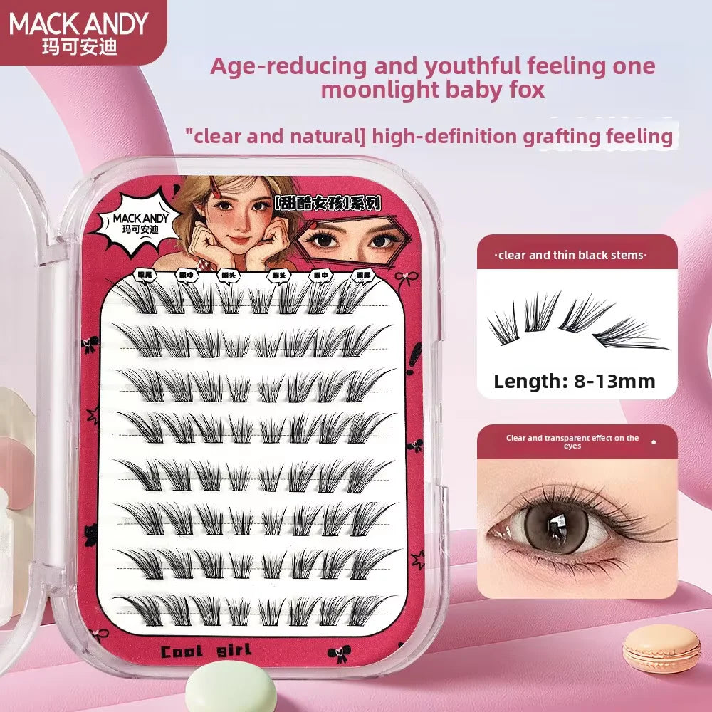 SWANS Fox Eye Self-Adhesive False Eyelashes – Glue-Free Winged False Eyelashes SWANS C