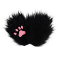Faux Fur Cat Paw Cosplay Gloves – Full & Half Finger Cosplay Costume Gloves SWANS Black