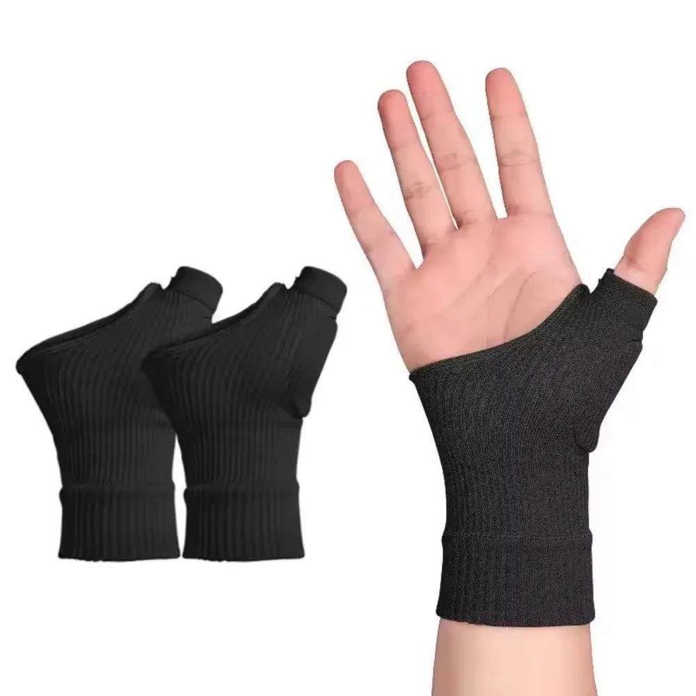 SWANS Half-Finger Wrist Support Brace Compression Gloves – 1 Pair Wrist Support Brace SWANS Black-S