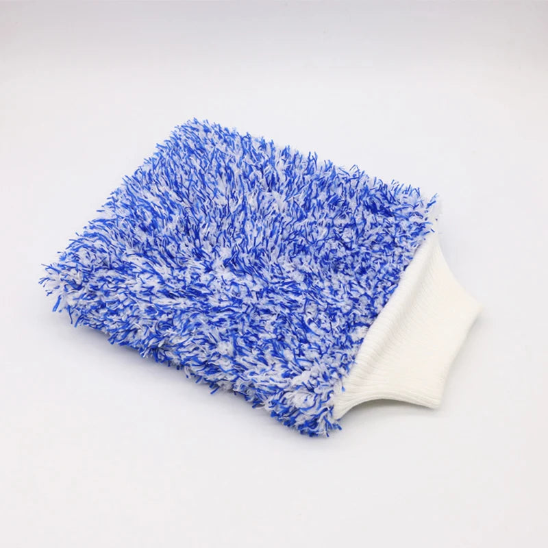 Microfiber Car Wash Gloves – Scratch-Free High-Density Mitt Car Wash Mitt SWANS Blue One Size