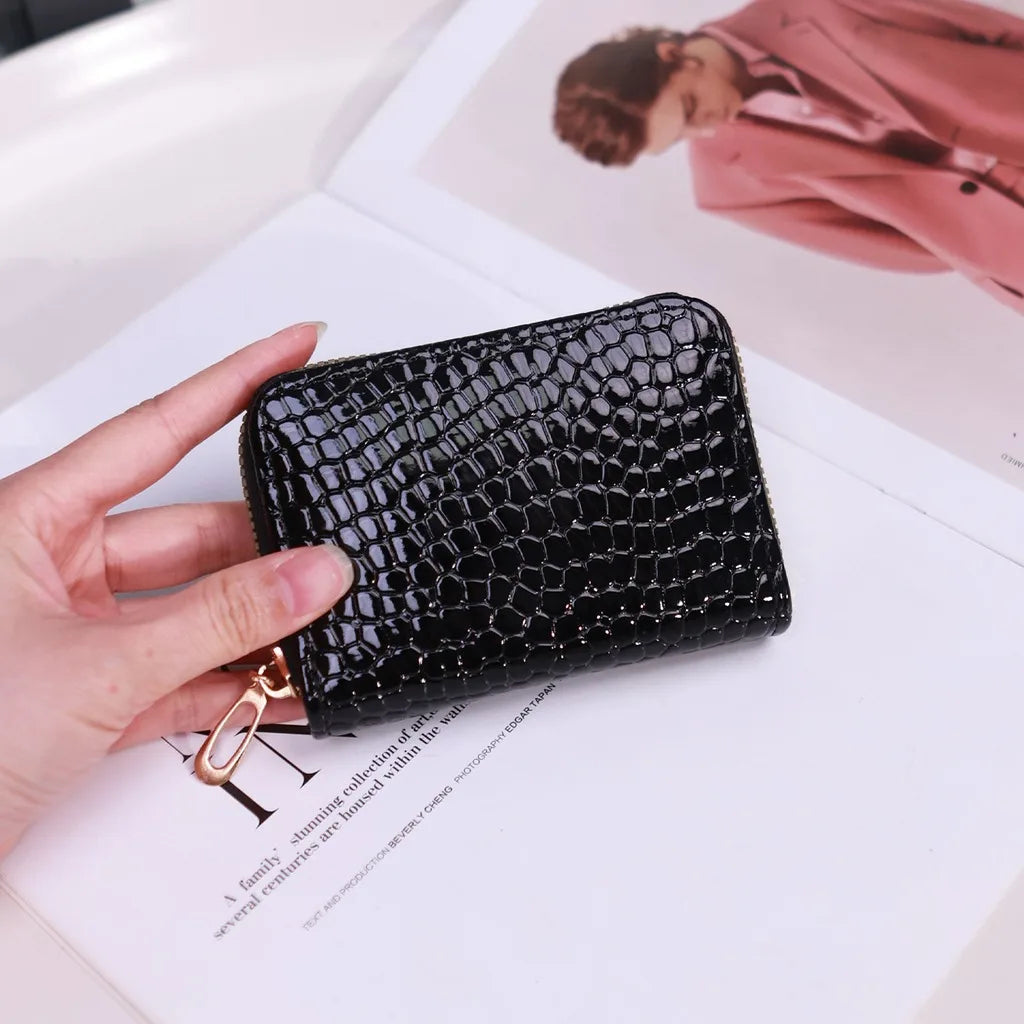 Zipper Accordion Coin Purse & Multi-Slot Card Holder – PU Accordion Coin Purse SWANS Black